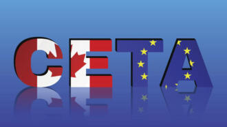CETA woord vlaggen EU Cananda i Stock cropped 16 9